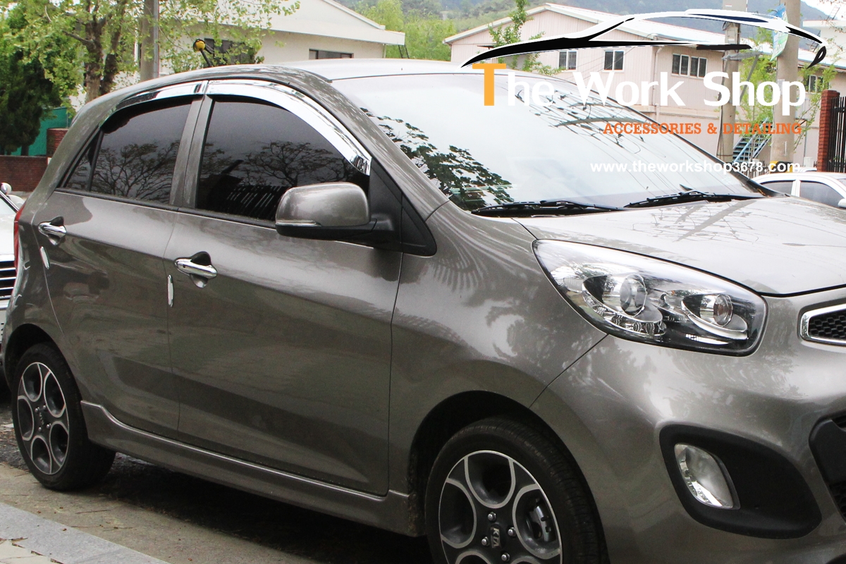Chrome Door Visor for Picanto ( กันสาดแบบโครเมี่ยม )