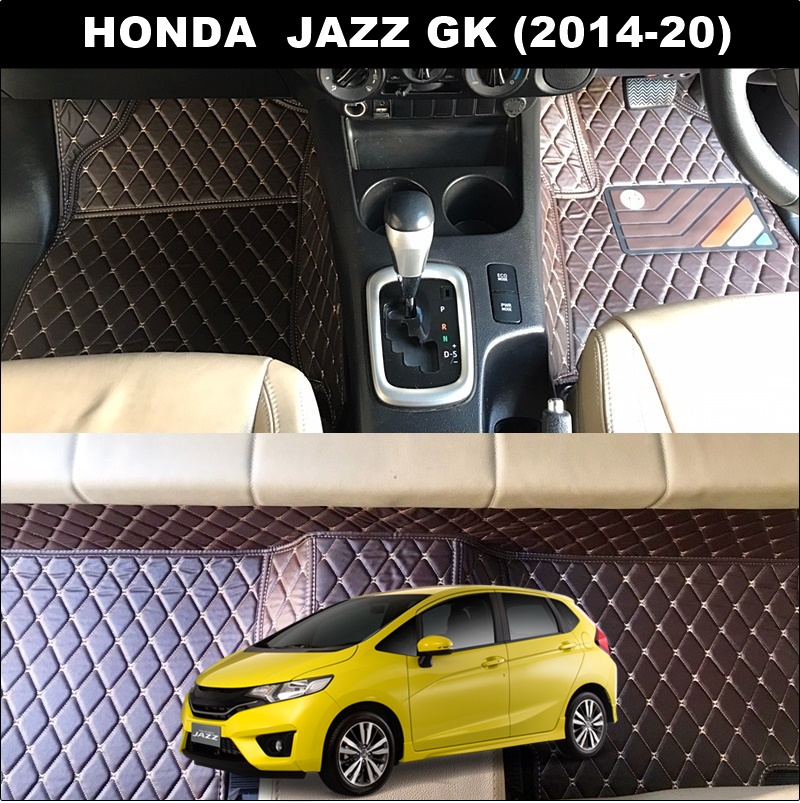 พรมปูพื้นรถยนต์ 6D HONDA JAZZ GK (2014-20) พรม6D QX สวยงาม เข้ารูป รวมแผ่นท้าย ปิดเบาะ ตรงรุ่นรถ 6ชิ้น