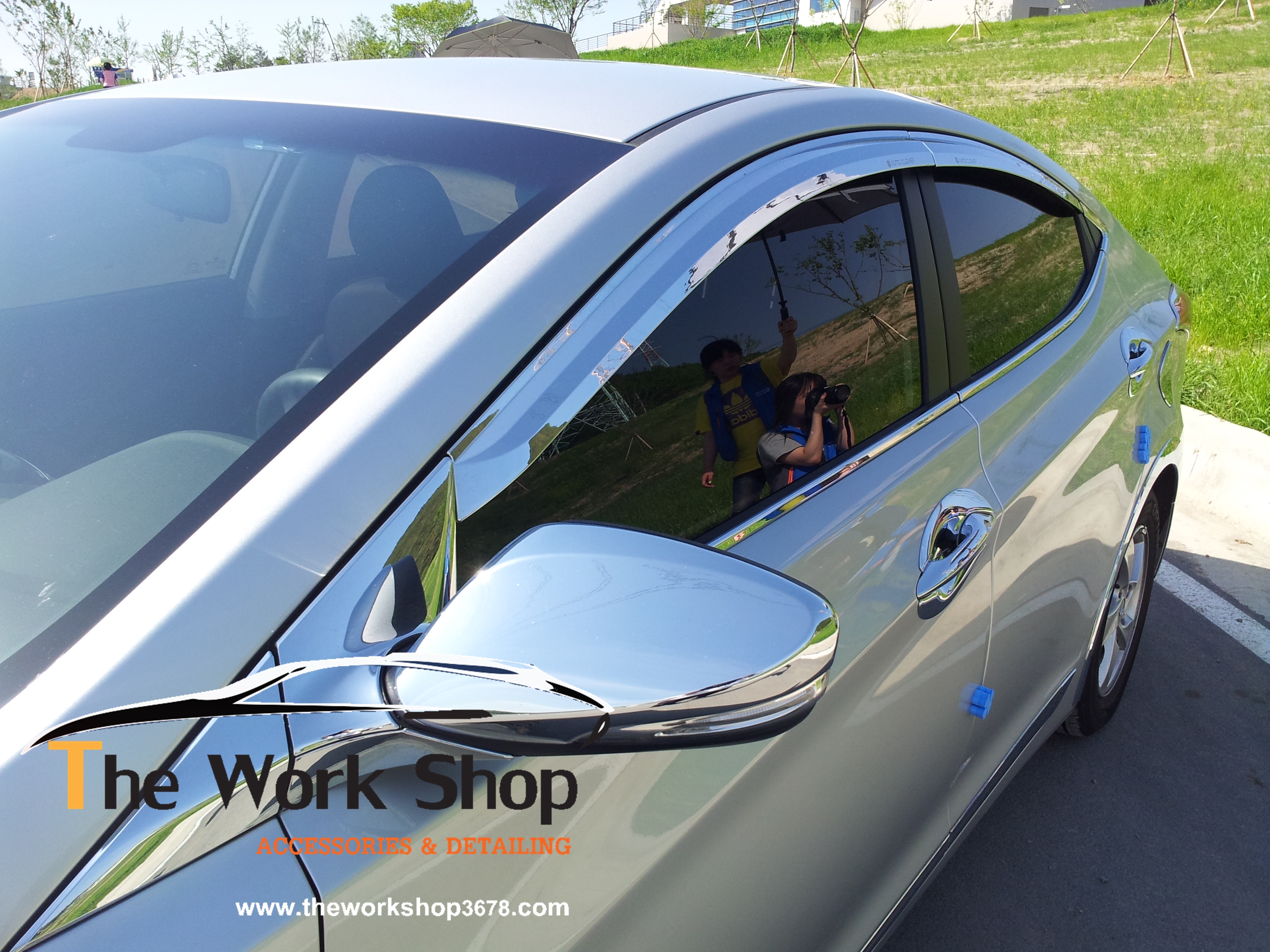 Chrome Door Visor for Elantra ( กันสาดโครเมี่ยม )