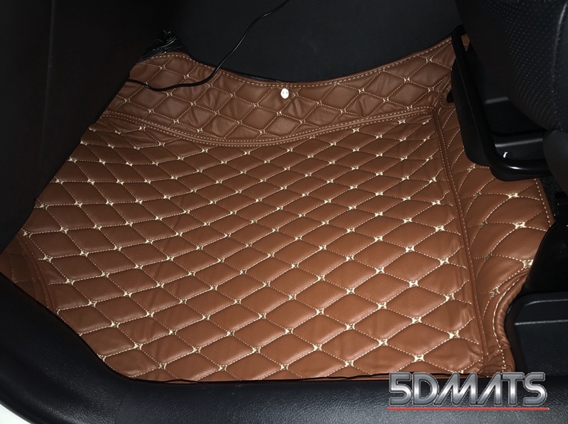 พรมปูพื้นรถยนต์6D TOYOTA SIENTA พรม6D QJ VIP หนาพิเศษ สีน้ำตาล เต็มคัน