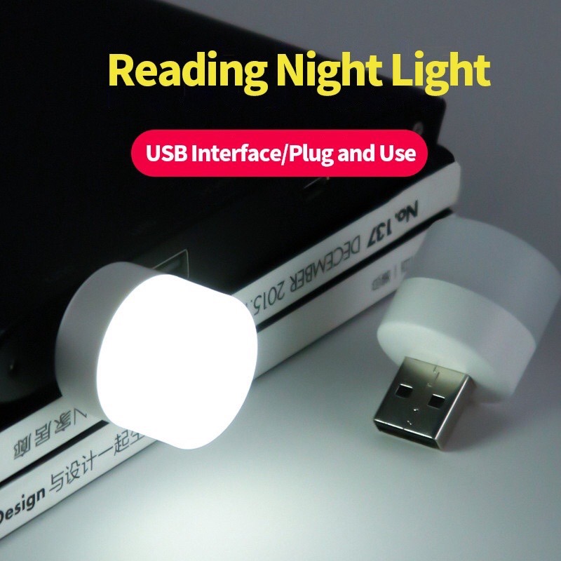 หลอดไฟมินิมอล LED USB Mini Night Light ทรงกลม ขนาดเล็ก แบบพกพา ใช้เป็นไฟฉุกเฉิน ไฟอ่านหนังสือตอนกลางคืนได้