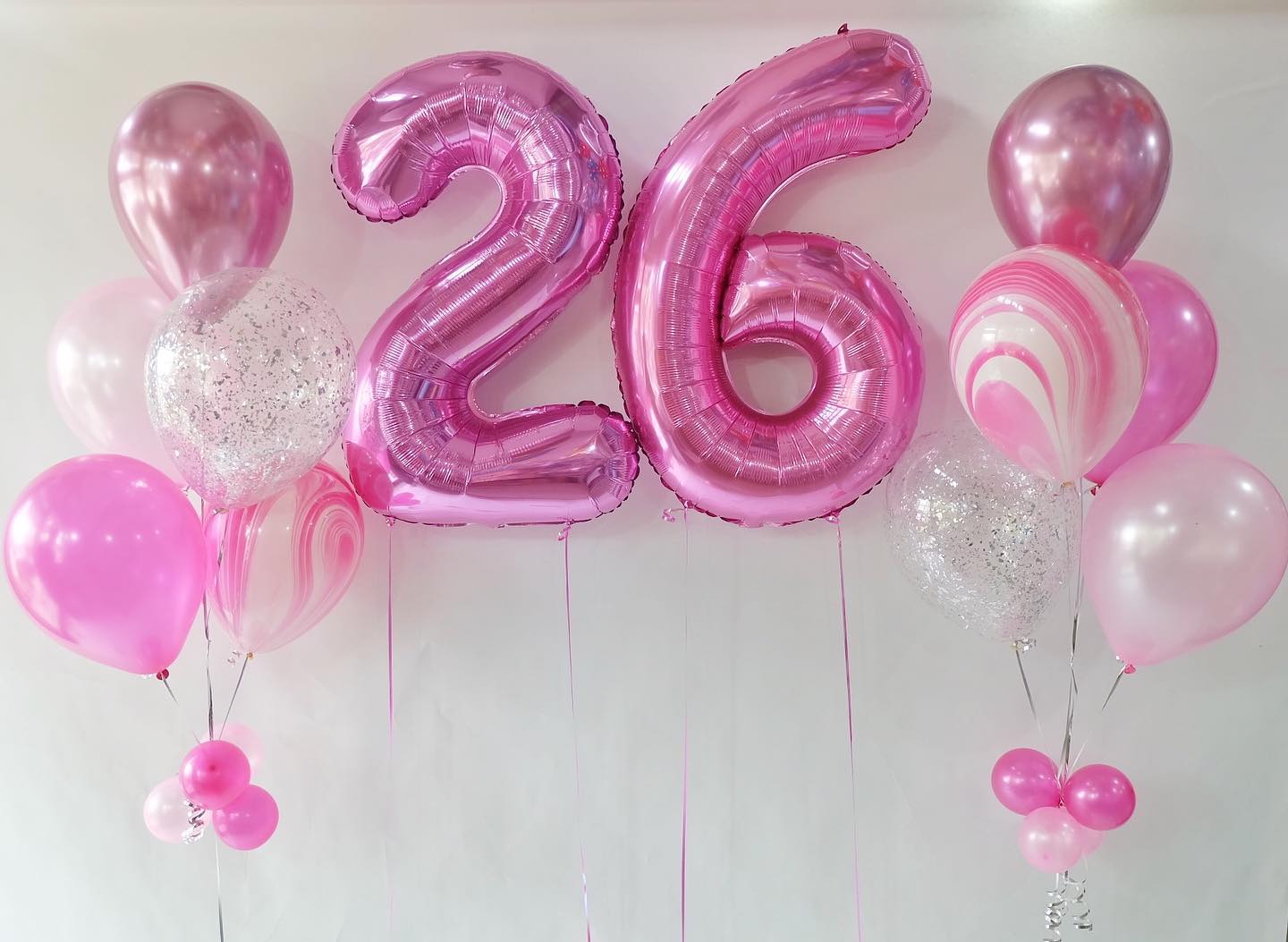 SET ลูกโป่งวันเกิดสุดหวานแหวว Happy 26th with Pink Candy Balloon Set