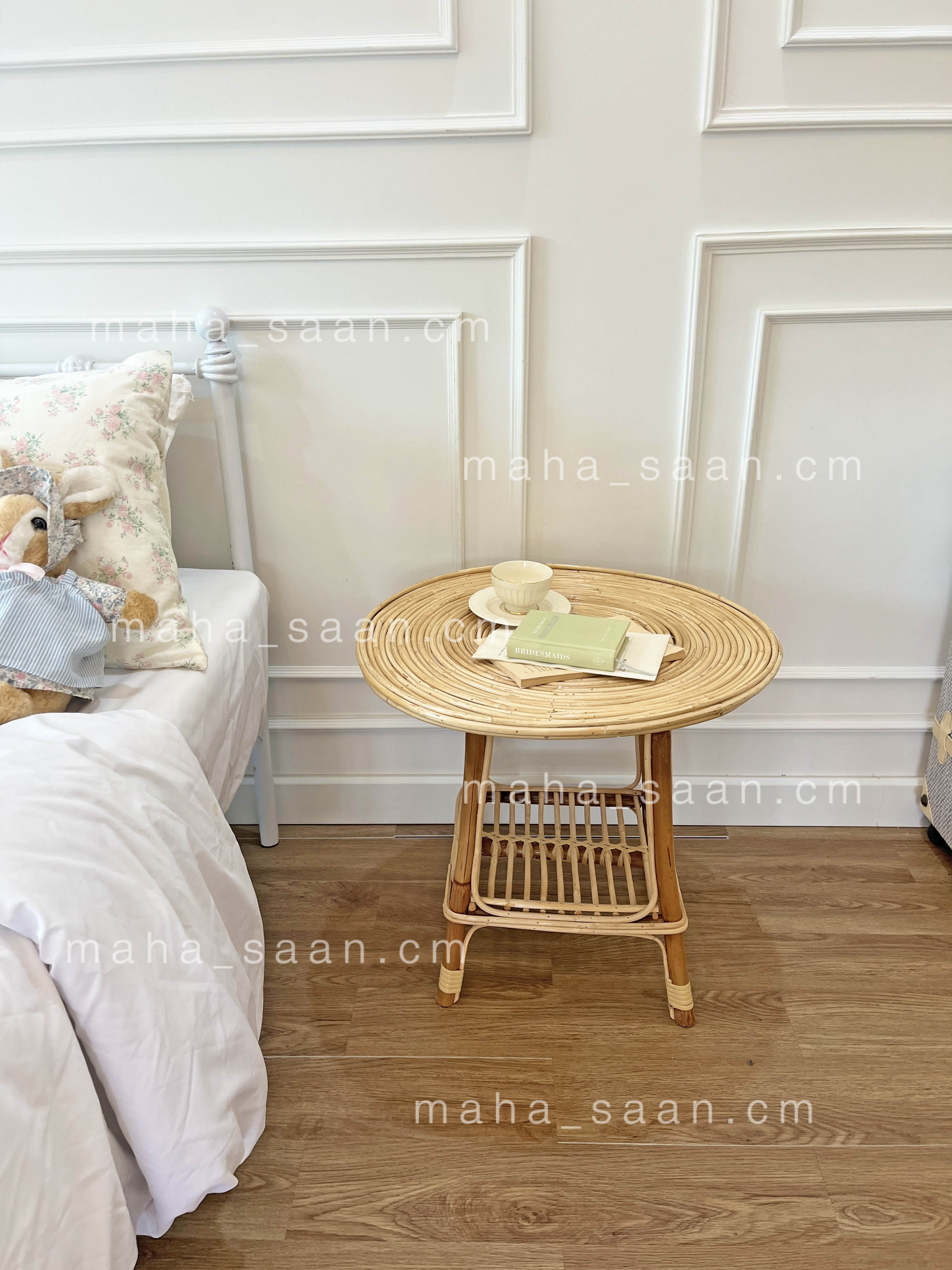 โต๊ะกลางหวาย โต๊ะคาเฟ่ แต่งบ้าน โต๊ะข้างเตียง ทรงกลม 🍈