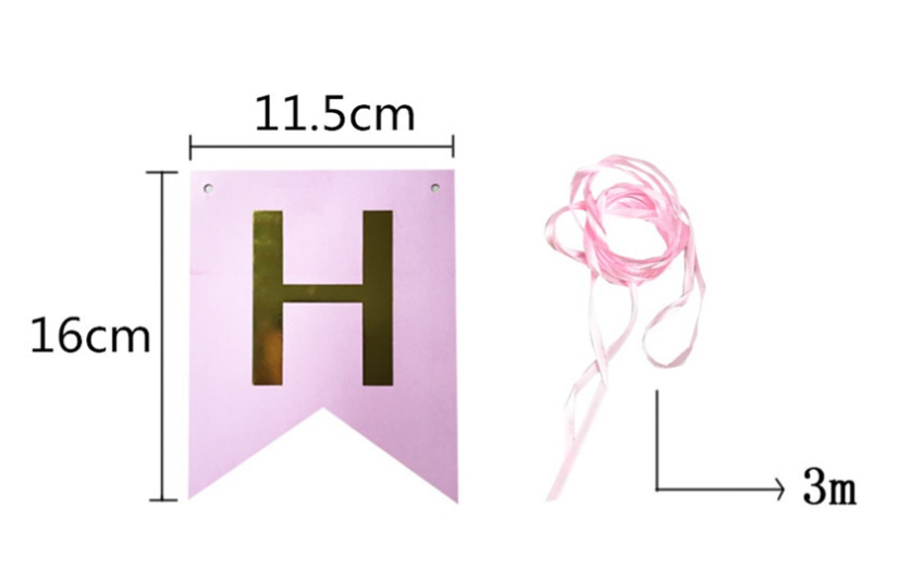 Happy birthday ขนาดเล็ก สีฟ้า / ฺBlue birthday banner