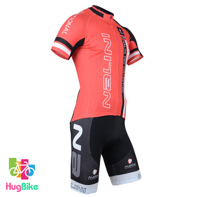 ชุดจักรยานแขนสั้นทีม Nalini 14 (02) สีแดงดำ