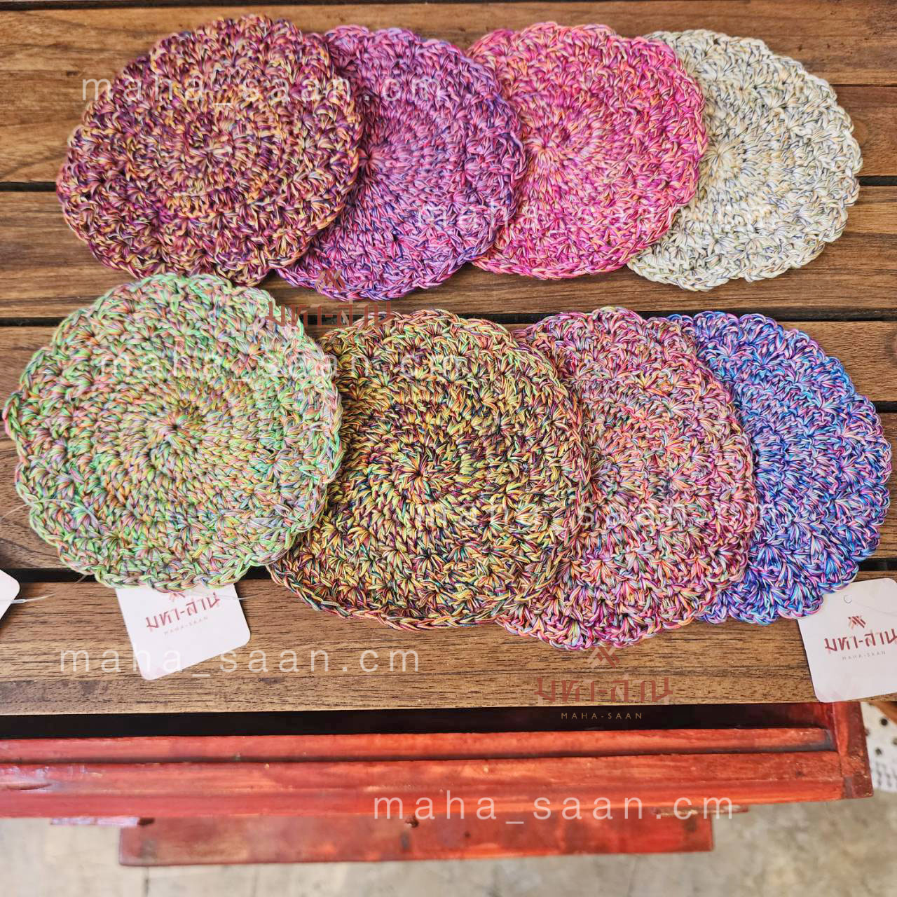 รองแก้วถัก ขอบหยัก แฮนด์เมด ของฝาก ของชำร่วย crochetcoaster 🥛