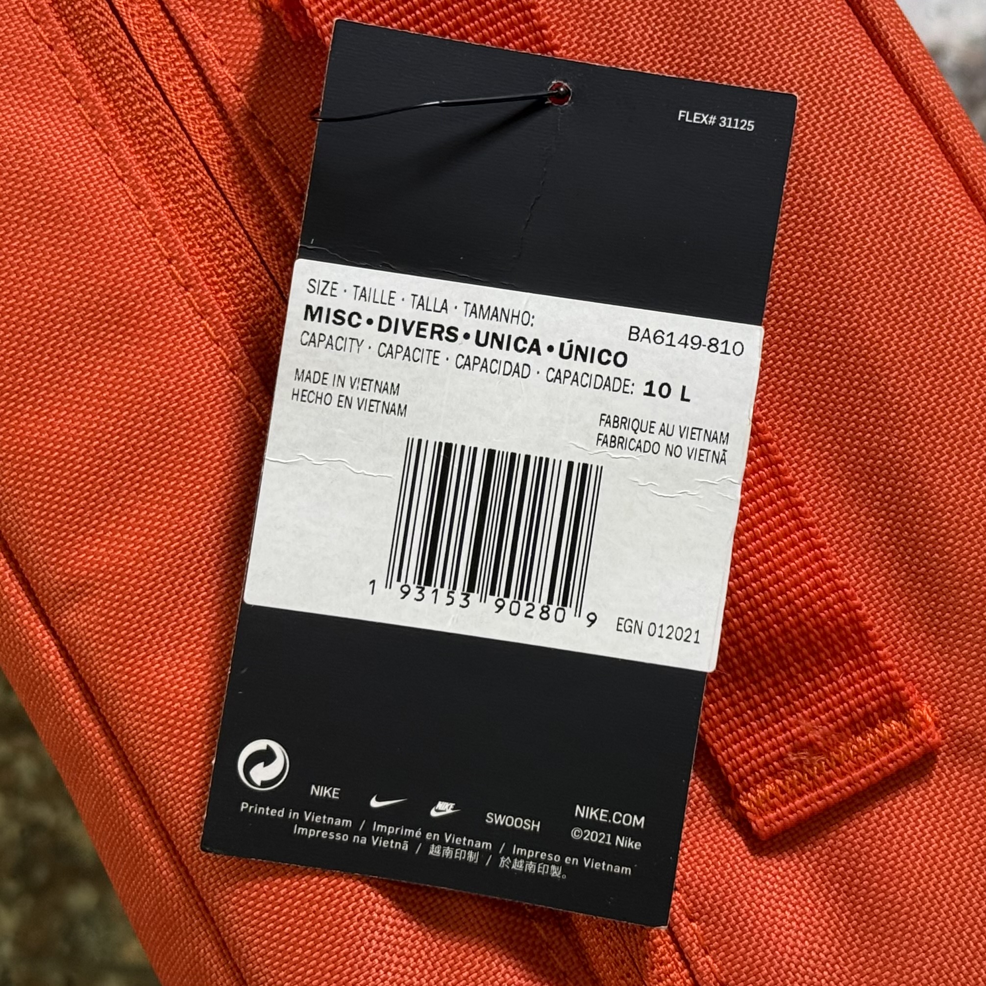 กระเป๋า Nike ShoeBox Bag 10L ‘Orange’