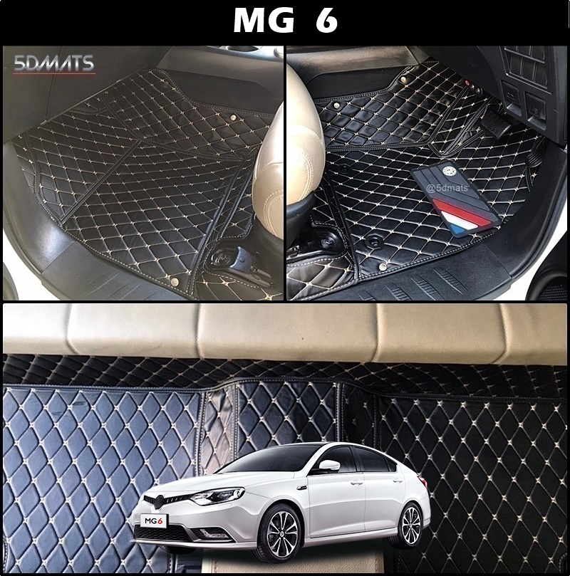 พรมปูพื้นรถยนต์ 6D MG 6 พรม6D QX สวยงาม เข้ารูป เต็มคัน 3ชิ้น