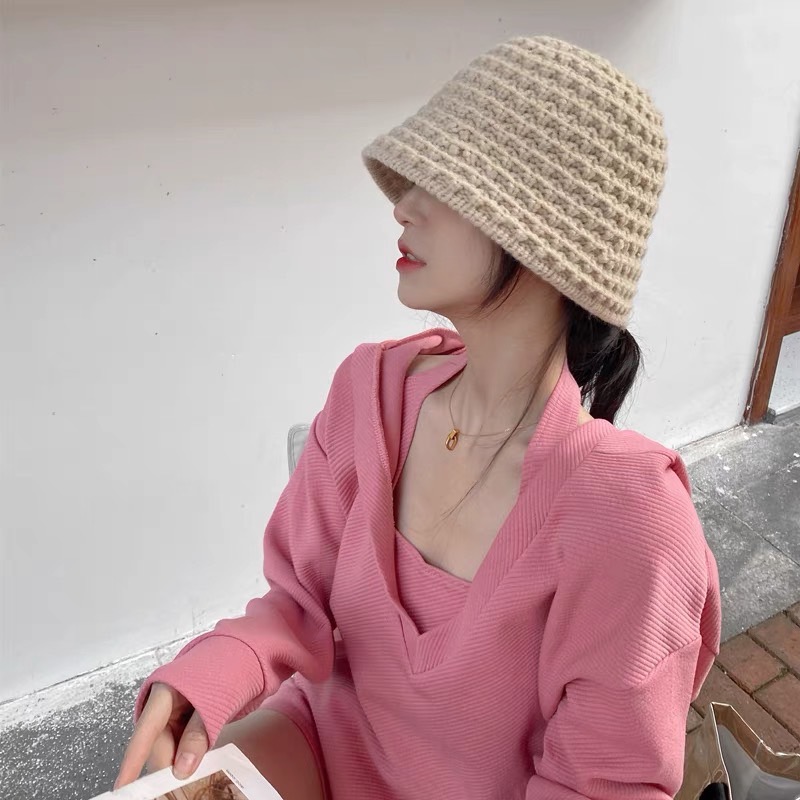 พร้อมส่งจากไทย หมวกบัคเก็ต หมวกถัก หมวกสาน หมวกเกาหลี หมวกขนนุ่ม👒