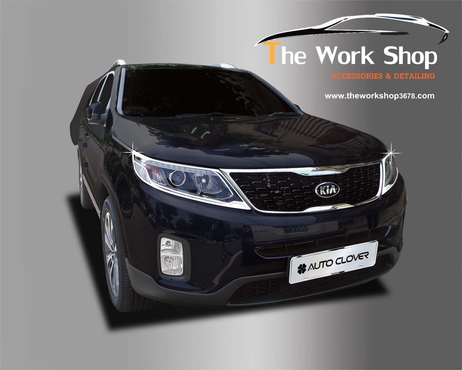 Head Lamp Garnish / Chrome Head Lamp Cover for Sorento ( โครเมี่ยมแต่งไฟคู่หน้า )