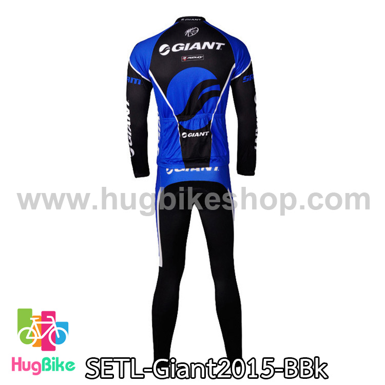 ชุดจักรยานแขนยาวทีม Giant 15 (06) สีน้ำเงินดำ