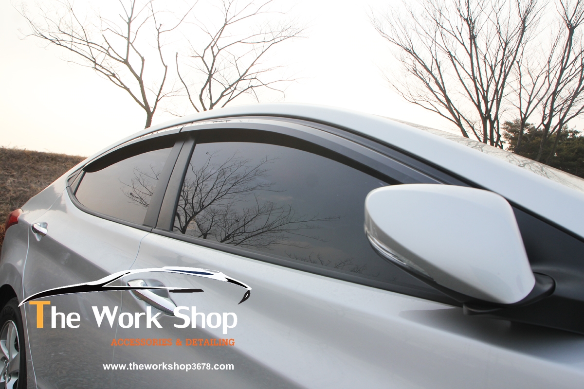 Smoke Door Visor for Elantra ( กันสาดสีดำ )