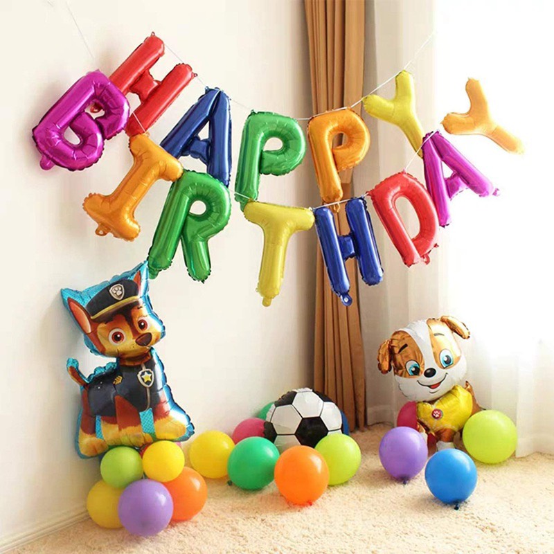 ลูกโป่งเซทวันเกิด โทนน้องหมาคัลเลอร์ฟูลDIY(เป่าเอง)