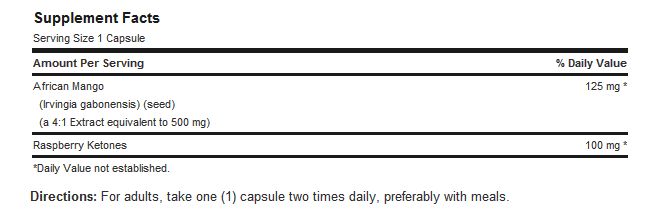 Puritan's Pride Raspberry Ketones and African Mango Complex 60 Rapid Release Capsules