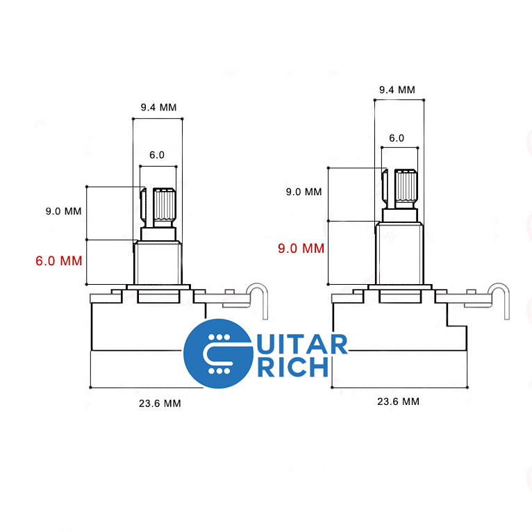 พอท CTS โวลุ่ม-โทนกีตาร์ 450 - 18 Splines ฐานใหญ่กว้าง 24 มม.