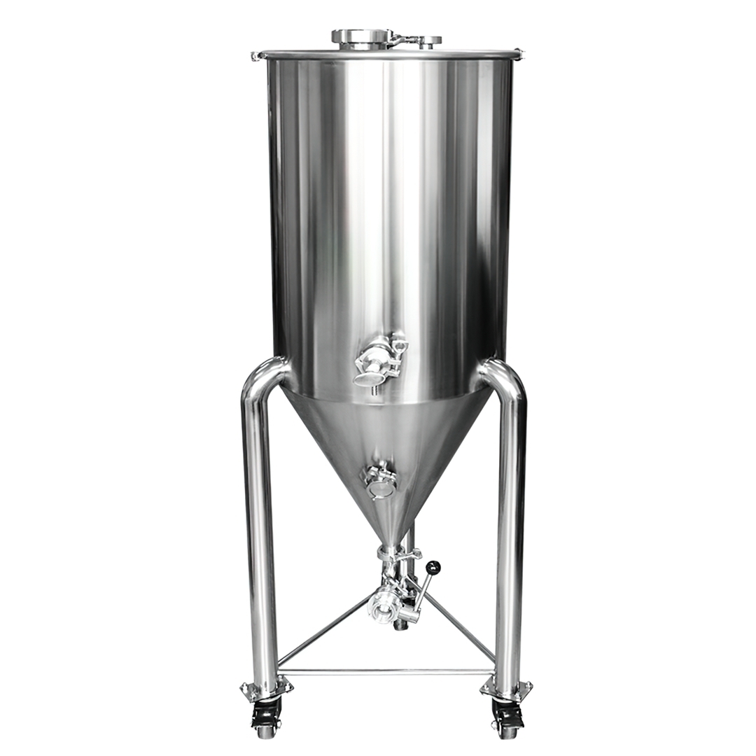 17155 yantai ถังหมักสแตนเลส304 ทรงกรวย สำหรับไวน์ เบียร์ วิสกี้ + พร้อมล้อ Fermentation Tank