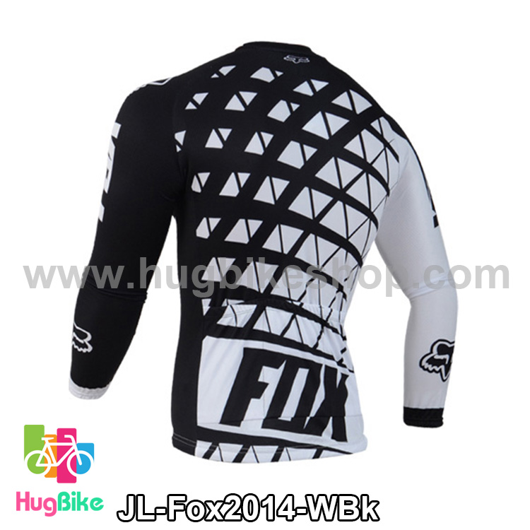 เสื้อจักรยานแขนยาวทีม Fox 14 สีขาวดำ