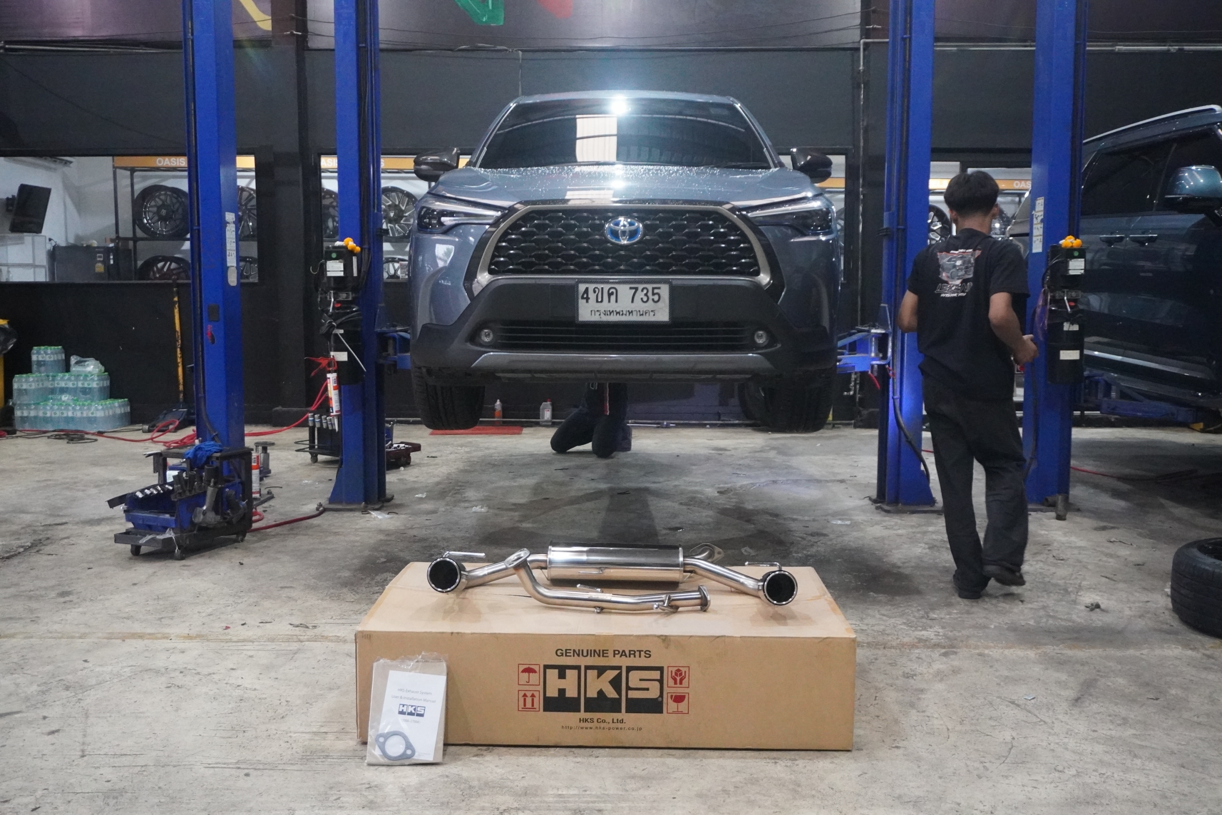 ท่อ HKS ท่อคู่ออกซ้ายขวา ใส่ TOYOTA CORILA CROSS ของแท้ที่ STEP9