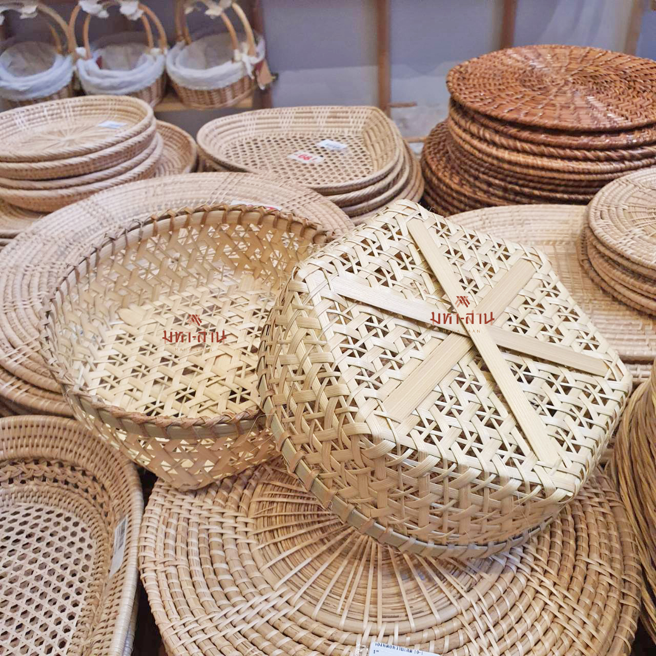 กระจาดสาน ถาดใส่ขนม ใส่ผัก พร็อพถ่ายรูป 🍃