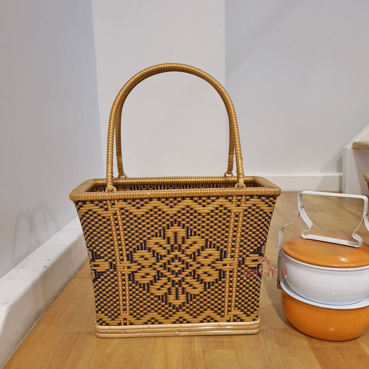 ตะกร้าหวาย ตะกร้าทรงเหลี่ยม ตะกร้าไปวัด ตะกร้าทำบุญ 🍱