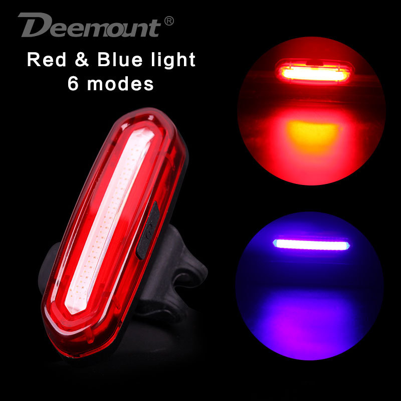 ไฟท้ายจักรยาน 2 สีสลับกัน Deemount & NQY ชาร์ต USB