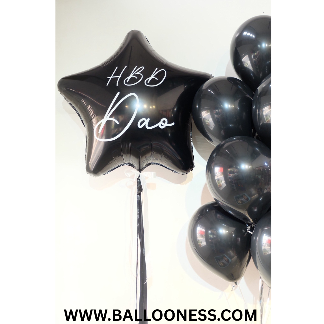 เซทลูกโป่งวันเกิด ฟอยล์ดาว ขนาด 32นิ้ว + ช่อลูกโป่ง 10ลูก 1ช่อ