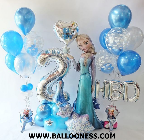เซทลูกโป่งวันเกิดตรีมเอลซ่า / Set Happy Birthday Elsa