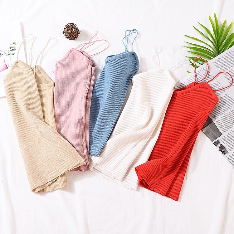 เสื้อสายเดี่ยวไหมพรม