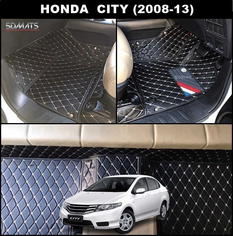 พรมปูพื้นรถยนต์ 6D HONDA CITY (2008-13) พรม6D QX สวยงาม เข้ารูป ตรงรุ่นรถ 3ชิ้น