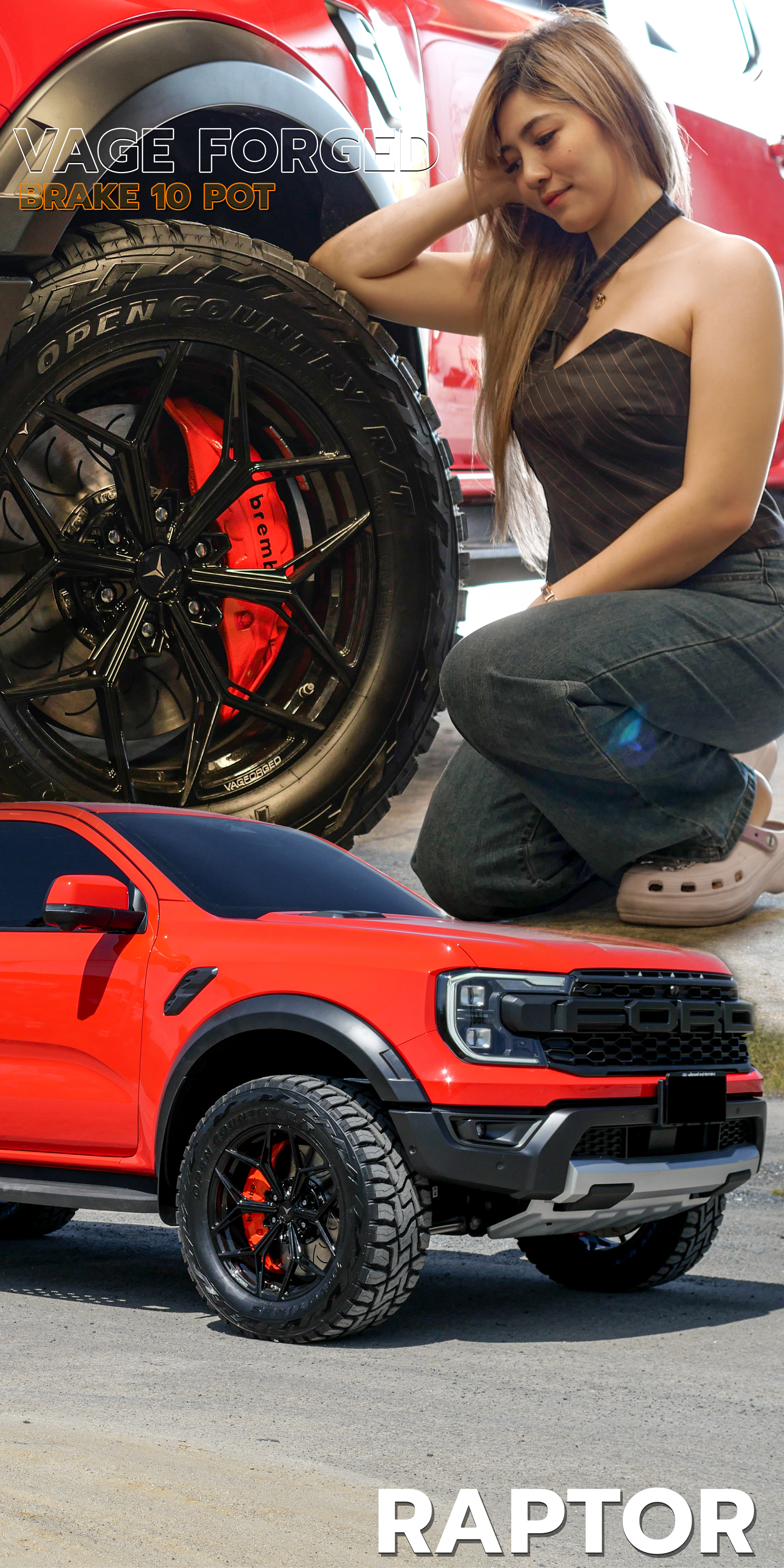 FORD RAPTOR ชุดเบรคแท้ 10POT พร้อมล้อ VAGE FORGED