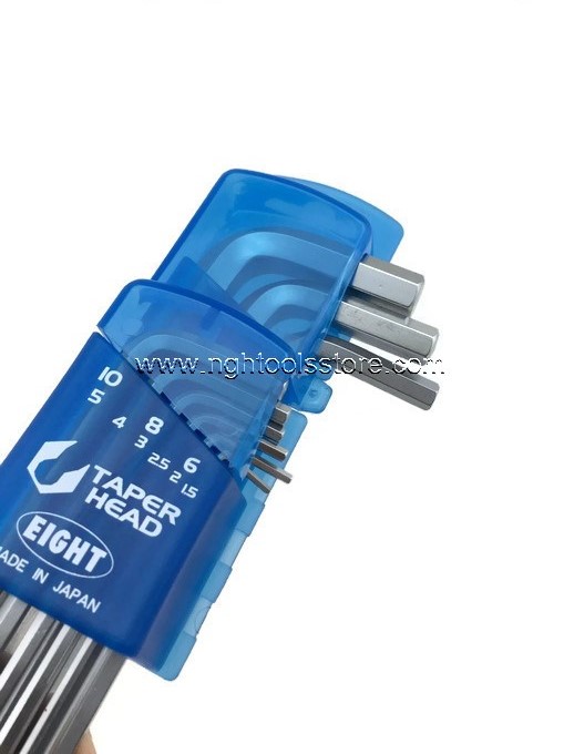 ประแจหัวบอลเตเปอร์ ยาว สีขาว ชุด 9 ตัว ชุด 1.5-10 มิล TLS-9D ยี่ห้อ EIGHT