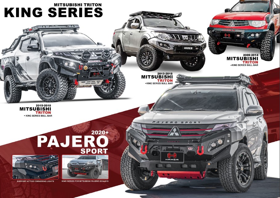 KING SERIES BULL BAR MITSUBISHI TRITON 09-14 15-18 & PAJERO SPORT 2020+