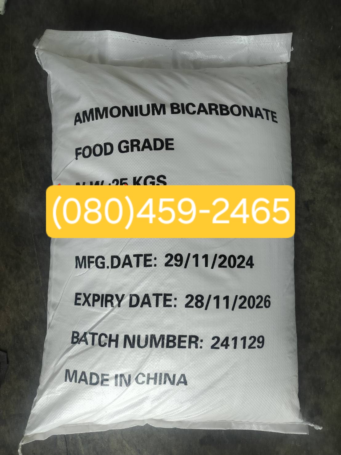 แอมโมเนียม ไบคาร์บอเนต, Ammonium bicarbonate