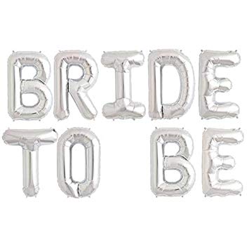 BRIDE TO BE FOIL BALLOON (สีเงิน) / ลูกโป่งฟอยตัวอักษรขนาด14 นิ้ว BRIDE TO BE