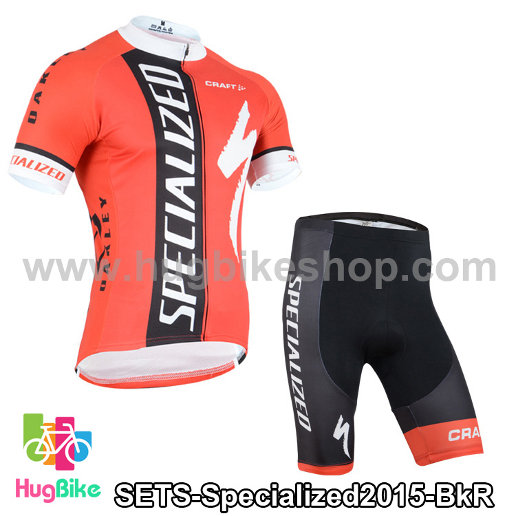 ชุดจักรยานแขนสั้นทีม Specialized 15 (05) สีแดงดำ
