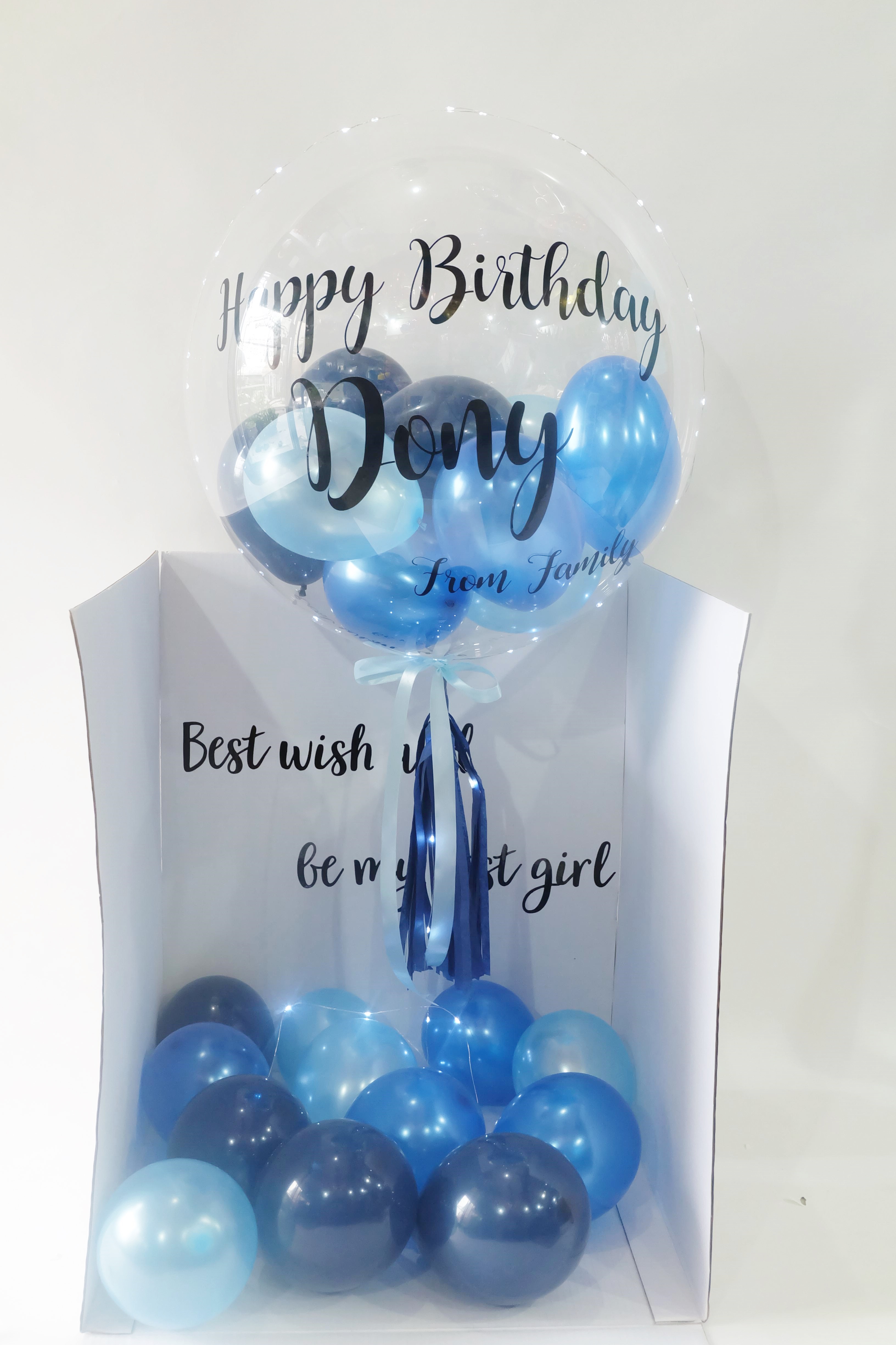 กล่องลูกโป่งเซอร์ไพร้พร้อมไฟ / led Surprise Balloon with Decorative Lights Box Set