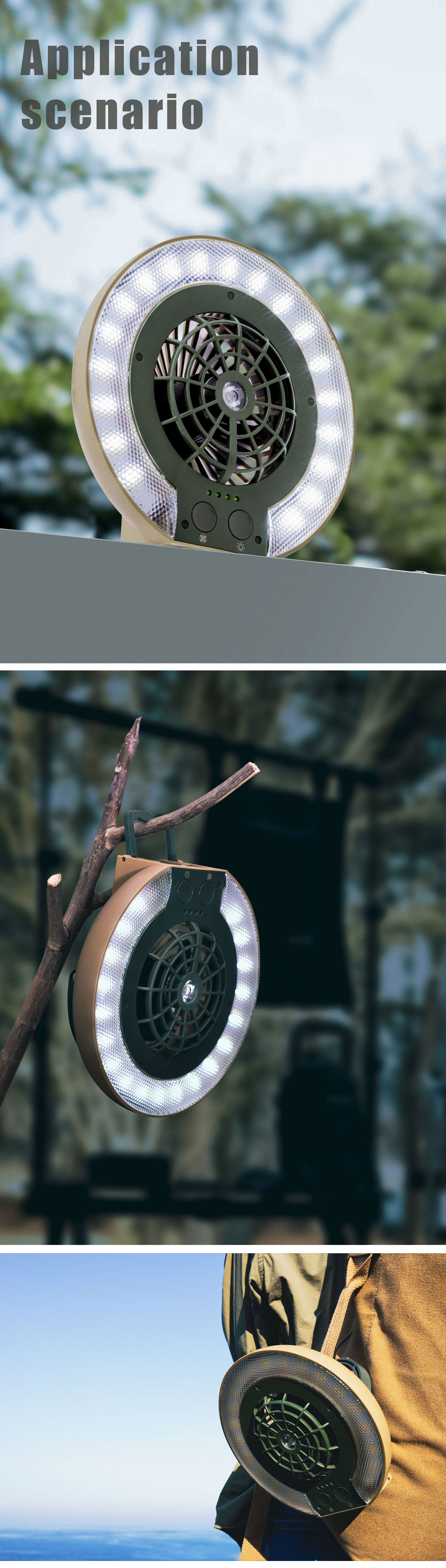 Portable Wild Land Disc Fan Light LED Camping Lantern