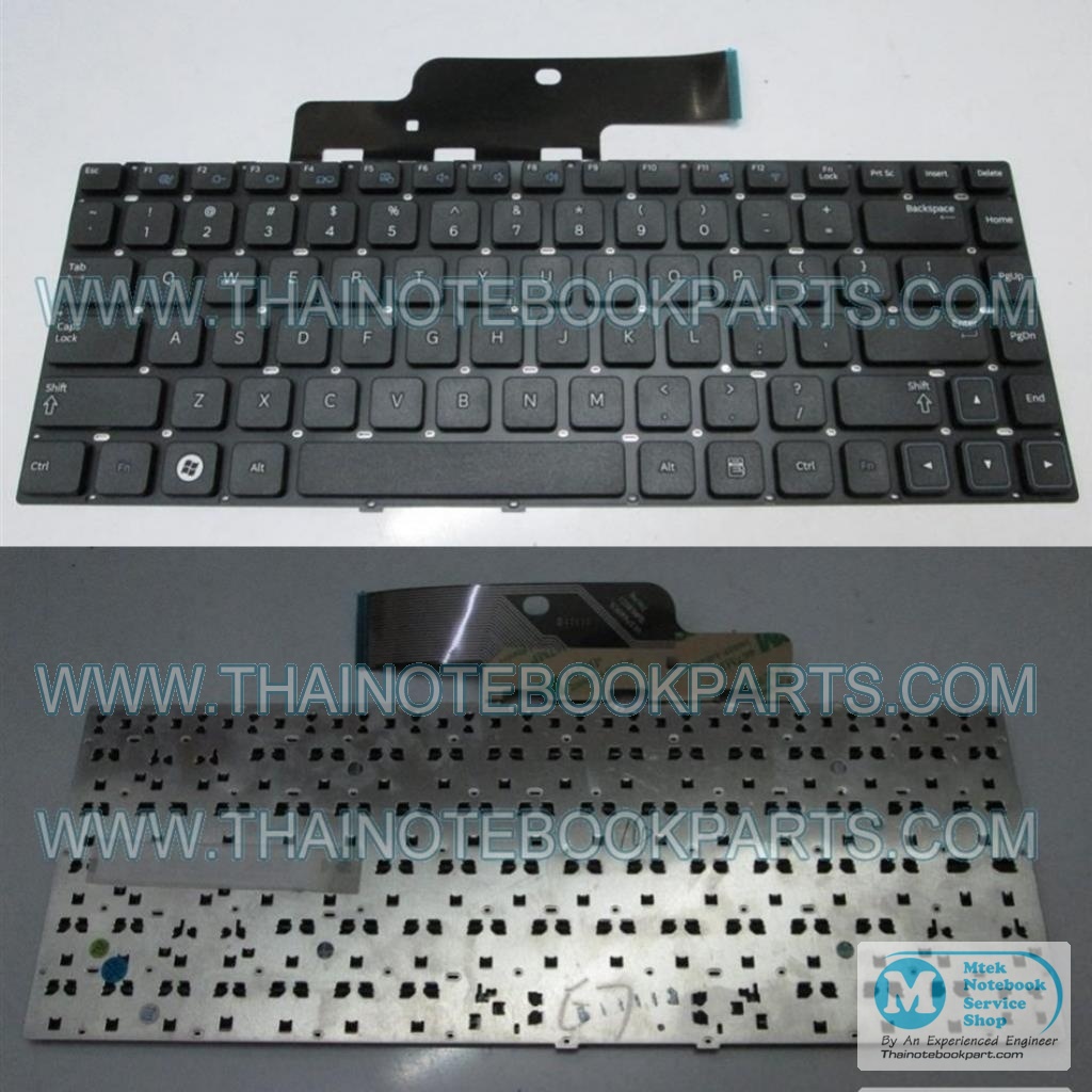 MT05754 คียบอร์ดโน้ตบุ๊ค Samsung NP300E4A NP300V4A Notebook Keyboard (สินค้าใหม่, สีดำ, แป้นพิมพ์อังกฤษ) 1