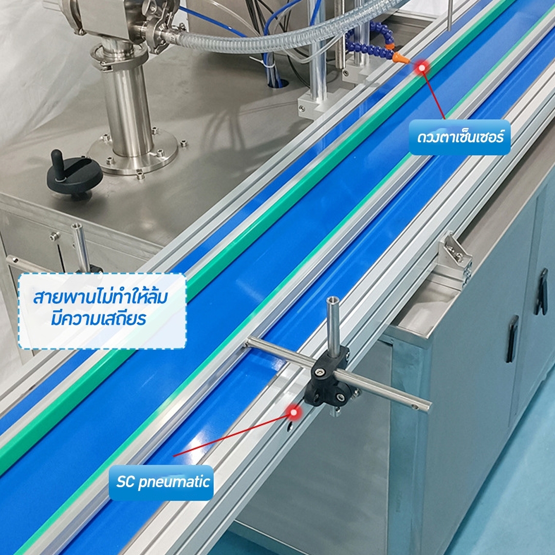 🌈13007 เครื่องบรรจุของเหลว แบบสายพาน ควบคุมด้วยระบบ PLC รุ่น HD40-1 automatic filling machine 5-100ml