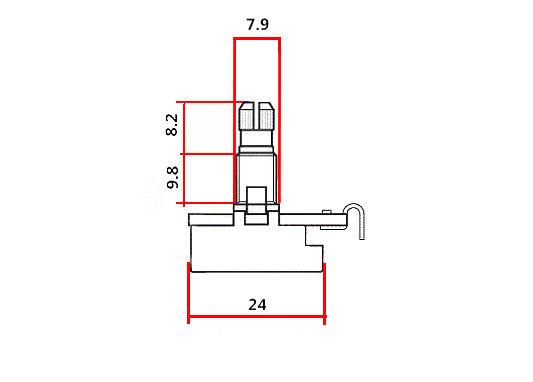 พอท Gotoh 500K โวลุ่ม-โทนกีตาร์ Japan ฐานใหญ่กว้าง 24 มม. เเกนยาว 18 มม.