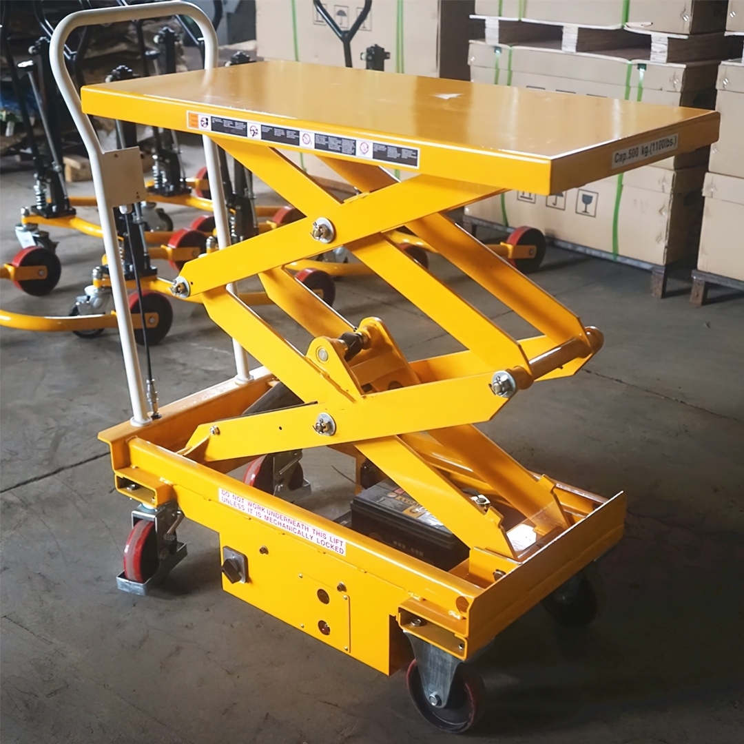 รถยกเคลื่อนที่ไฟฟ้า รถยกไฟฟ้า รถเข็นยกของไฟฟ้าแบบเข็น โต๊ะปรับระดับ รุ่น MN