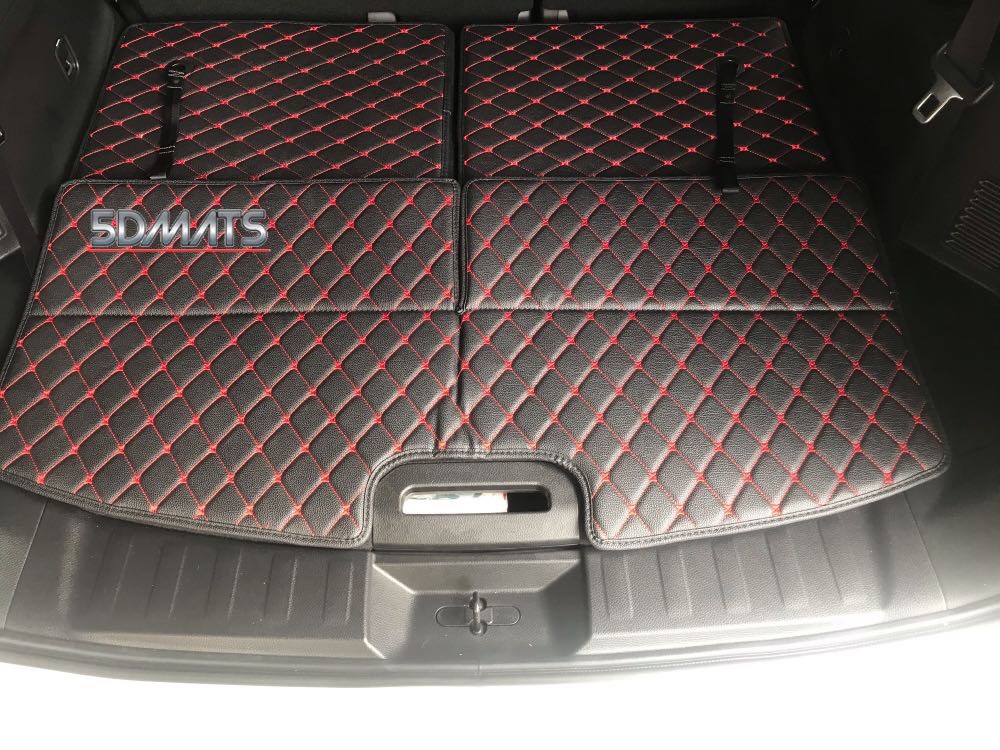 พรมปูพื้นรถยนต์ NISSAN X-TRAIL SUV7 ที่นั่ง พรม6D หนานุ่ม สีดำด้ายแดง เต็มคัน
