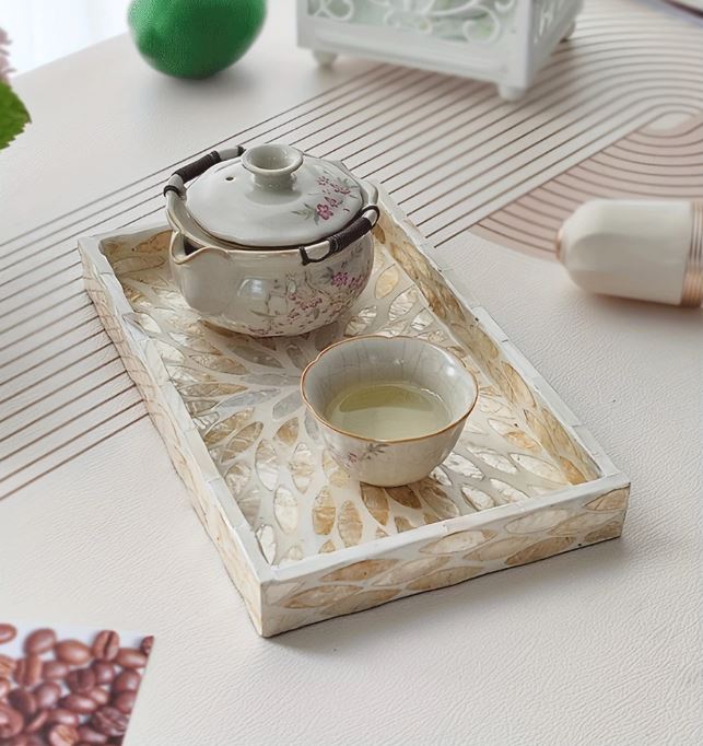 ถาดอาหารทรงเหลี่ยม ที่วางแก้วเสิร์ฟอาหาร พร็อพถ่ายรูป Mosaic Tray🍱