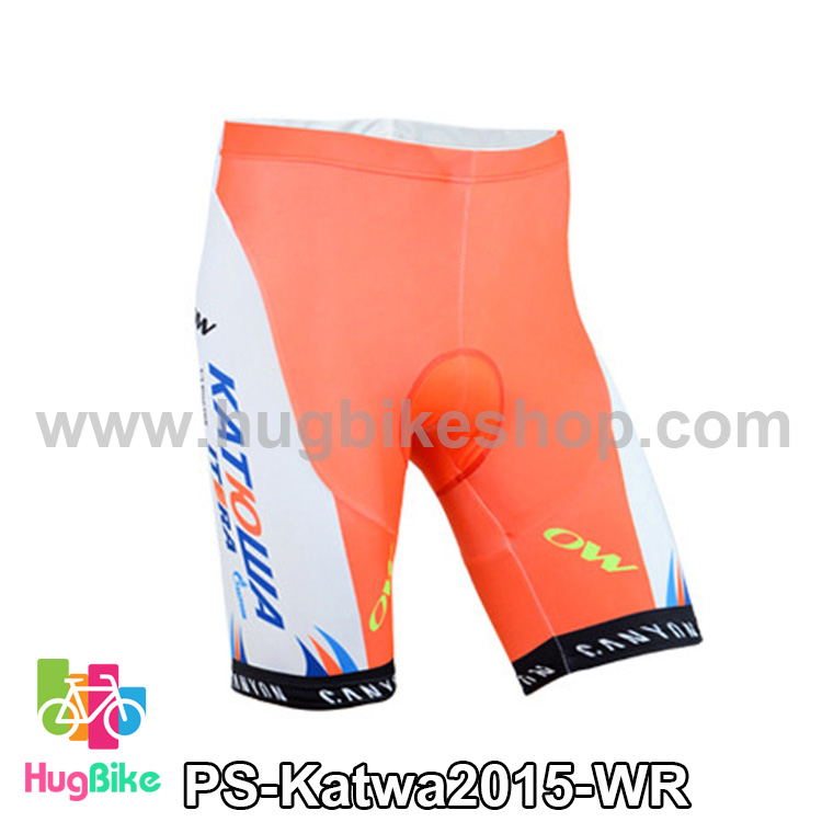 กางเกงจักรยานขาสั้นทีม Katwa 15 สีขาวแดง