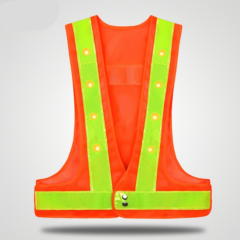 18536 เสื้อกั๊กมีไฟ LED สะท้อนแสงสำหรับงานก่อสร้าง, การขับขี่ความเร็วสูง, งานจราจร BT-013