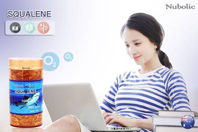 NUBOLIC SQUALENE 1000 mg. 365 softgels น้ำมันตับปลาฉลามน้ำลึก เพิ่มไขมัน HDL ขับไล่ไขมันเลว LDL ออกไป ลดความดัน ลดไตรกลีเซอไรด์ ลดความเสี่ยงโรคหลอดเลือดตีบได้ผลดี