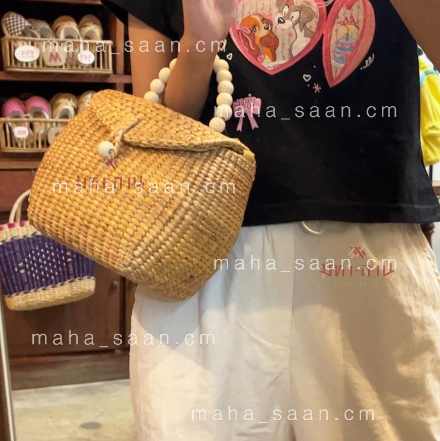 กระเป๋าสานผักตบชวา ฝาพับ แฮนด์เมด เด็กและผู้ใหญ่⭐️