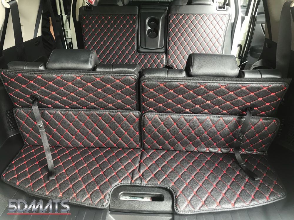 พรมปูพื้นรถยนต์ NISSAN X-TRAIL SUV7 ที่นั่ง พรม6D หนานุ่ม สีดำด้ายแดง เต็มคัน