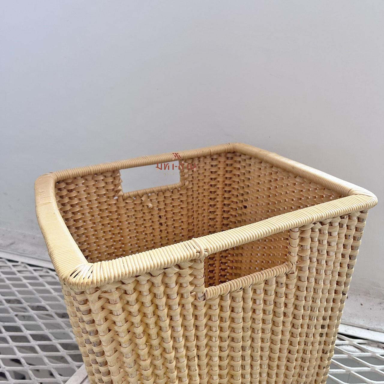 ตะกร้าผ้าหวาย หูหิ้ว มินิมอล🧺