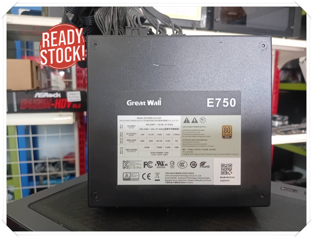 (* มือ2 ) Greatwall Power Supply E750 วัตต์เต็ม 750W PSU 80+ GOLD